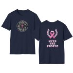 Love The People Believe, Love, Fight Round Logo (f) - Love the People Breast Cancer Logo - Pink Lettering (b) - Unisex CVC Jersey T-shirt: